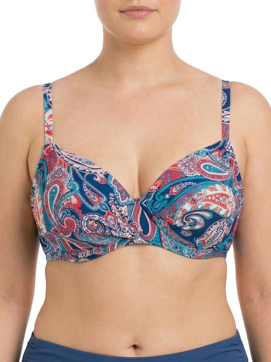 Plus Size Women's Swimsuit Bikini Underwire Flexfit Cups Blue Raf
