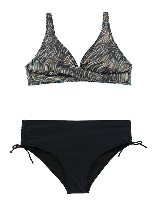 Plus Size Γυναικείο Μαγιό Bikini Χωρίς Μπανέλα Glossy Glam Μαύρο-λευκό Plus Size Γυναικείο Μαγιό Bikini Χωρίς Μπανέλα Glossy Glam Μαύρο-λευκό