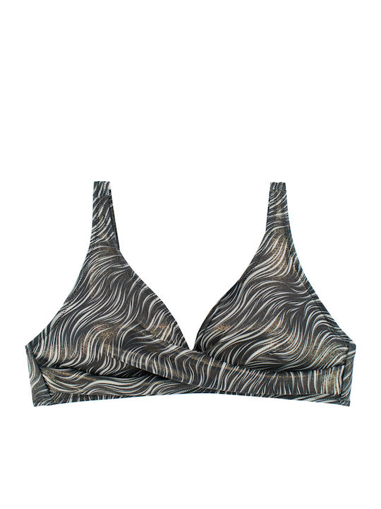 Plus Size Дамски Бански Bikini Без Банели Glossy Glam Черно-Бяло