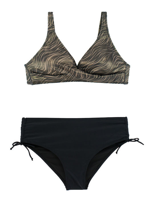 Plus Size Γυναικείο Μαγιό Bikini Χωρίς Μπανέλα Glossy Glam Μαύρο-σοκολά Plus Size Γυναικείο Μαγιό Bikini Χωρίς Μπανέλα Glossy Glam Μαύρο-σοκολά