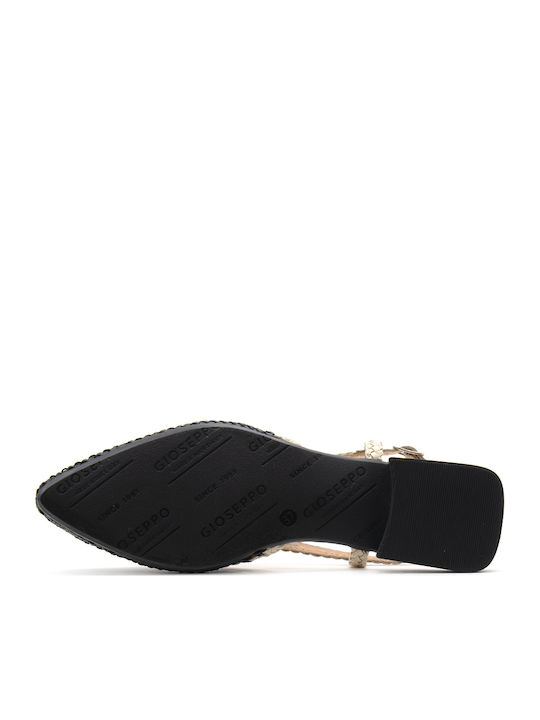 Δερμάτινες Γυναικείες Μπαλαρίνες Slingback με Λουράκι σε Μπεζ Χρώμα