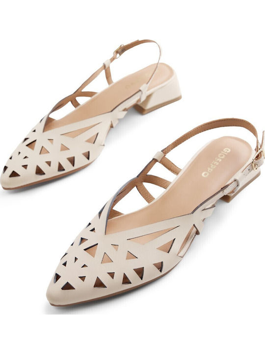 Γυναικείες Μπαλαρίνες Slingback σε Λευκό Χρώμα