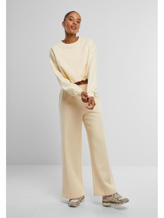 Flared White Sweatpants