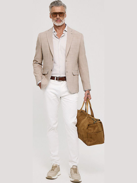 Men’s Suit Jacket with Slim Fit Brown