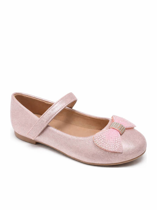 Kids Pumps & Ballerinas Anatomic With Hoop & Loop Closure Leather Pink