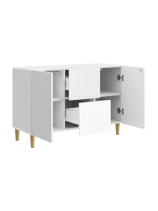 Holzsideboard mit Schubladen Weiß 89x34.5x60cm
