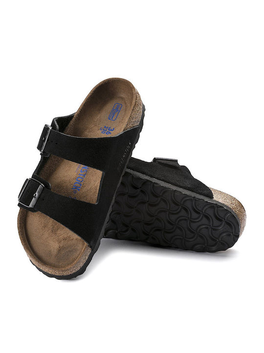 Soft Footbed Кожени Мъжки Сандали в Черен Цвят