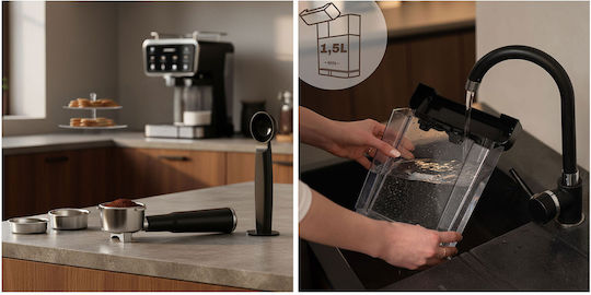 Berdsen Automatische Eingebaute Espressomaschine 1350W Druck 20bar Für Cappuccino Schwarze BD-773