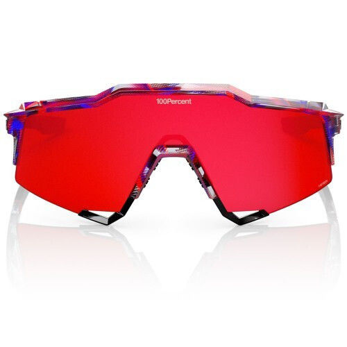 100% Cycling Glasses Speedcraft with Red Frame and Mirror Photochromic Lenses