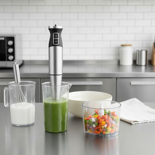 Blender de Mână cu Tijă din Inox 1200W Negru
