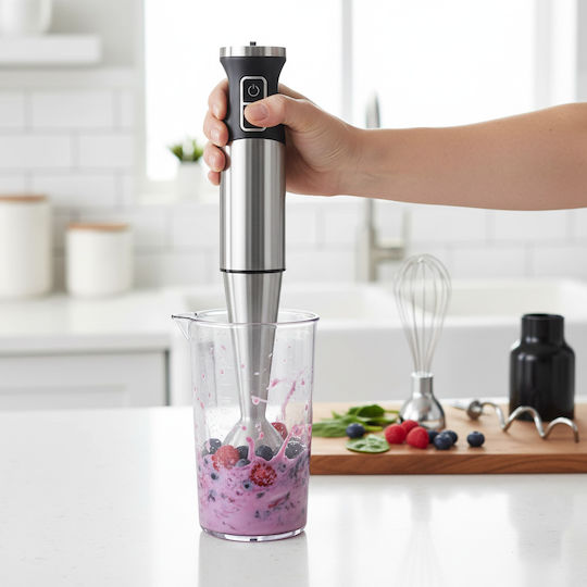 Blender de Mână cu Tijă din Inox 1200W Negru