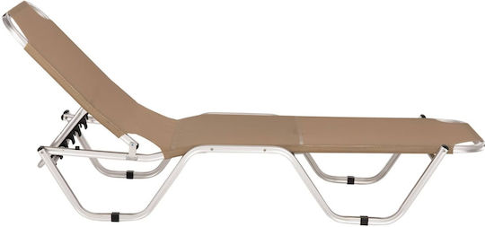 Beach Sunbed Brown Aluminum 60x190x30cm
