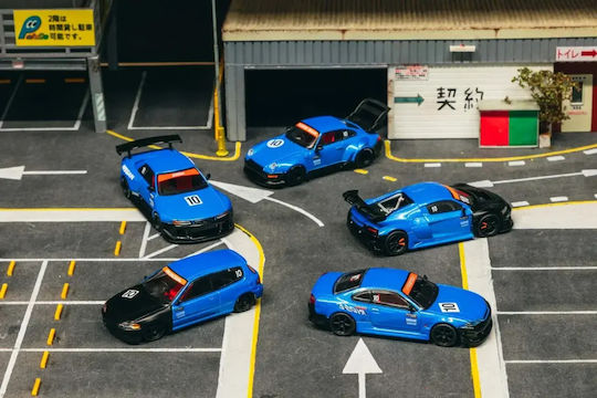 Set 5 Modele Mașini Porsche Nissan Honda Audi 10 Ani Ediție Scară 1:64 Tarmac Works