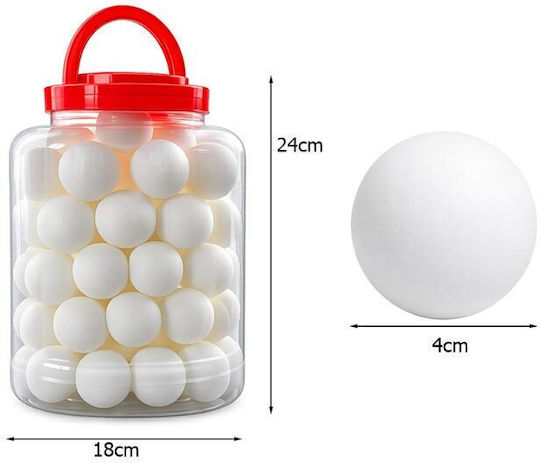 Set Ping Pong Balls 60 Pieces White Storage Case Aria Trade