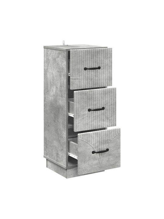 Wooden Storage Drawers with 3 Drawers L33xW34.5xH87cm