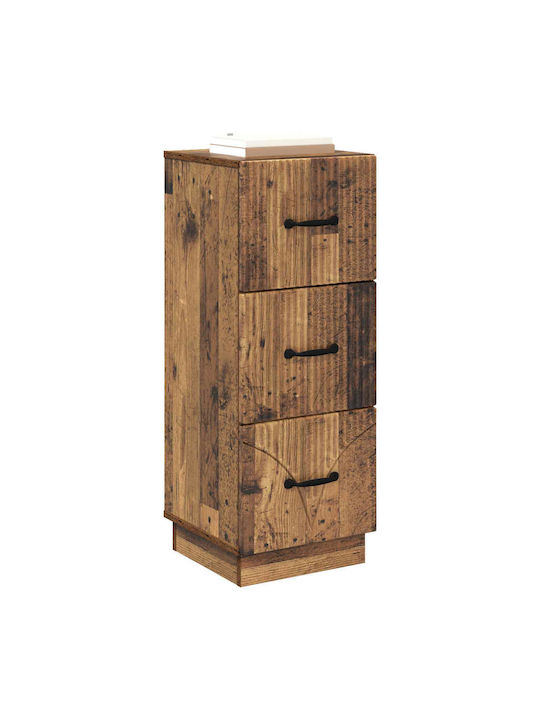 Wooden Storage Drawers with 3 Drawers L33xW34.5xH87cm