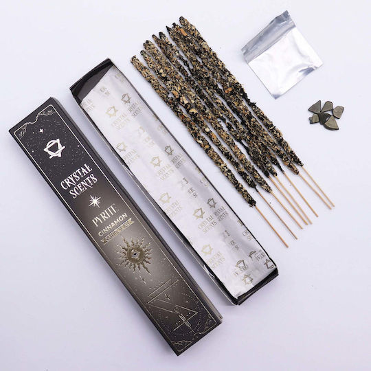 Smudge Kit Handmade Home Fragrance Sticks Combine Cinnamon Perfume & Energy Natural Pyrite Crystal