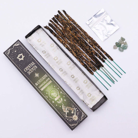 Smudge Kit Χειροποίητα Αρωματικά Στικ Συνδυάζουν Άρωμα Σοκολάτα & Ενέργεια Φυσικό Κρύσταλλο Αβεντουρίνη Aventurine