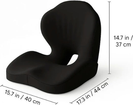 Orthopädisches Sitzkissen mit Memory-Schaum 44x40cm in Schwarz