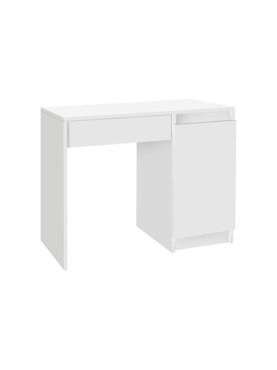 Bodenstehende Schminktisch Schlafzimmer Huma Holz Weiß mit Spiegel 90x45x118.2cm