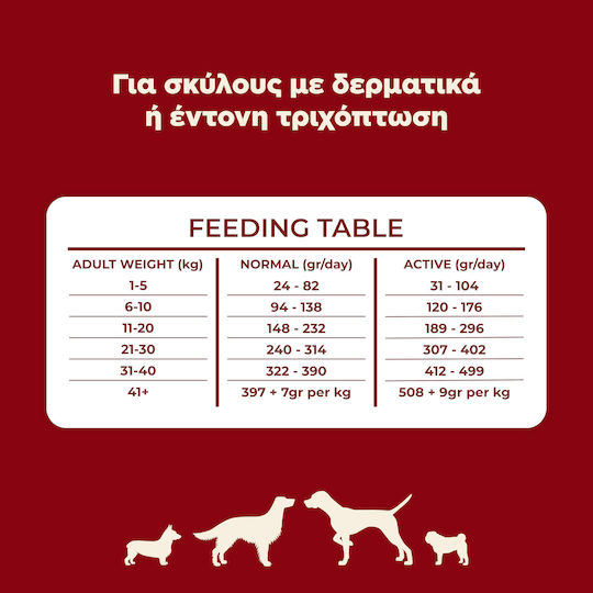 Ethelia Coat & Skin For Adult & Puppies 1.5kg Dry Food For Adult Dogs With Pork And Salmon