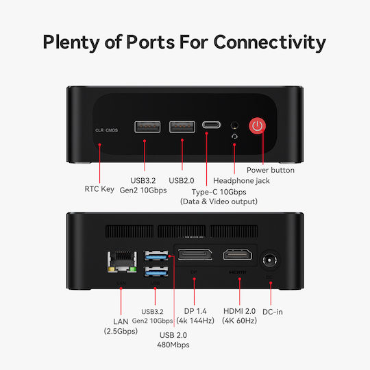 Beelink SER5 Max Mini PC (Ryzen 7 7735HS/24GB DDR5/500GB SSD/W11 Pro)