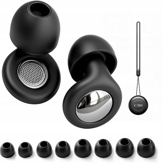 Tech-Protect Quietfit Silicone Earplugs In Black Colour 2 Pieces