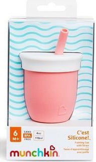 Munchkin Children's Cup C' Est Silicone Pink 118ml for 6m+