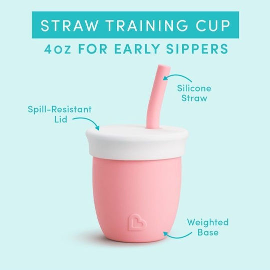 Munchkin Children's Cup C' Est Silicone Pink 118ml for 6m+