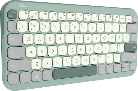 Asus Marshmallow KW100 Ασύρματο Bluetooth Πληκτρολόγιο International English Green Tea Latte