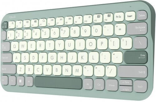 Asus Marshmallow KW100 Ασύρματο Bluetooth Πληκτρολόγιο International English Green Tea Latte