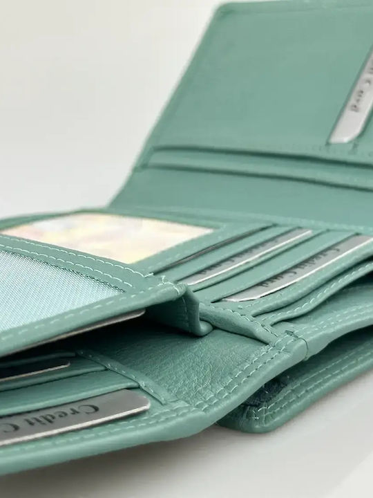 Large Leather Women's Wallet with RFID Green