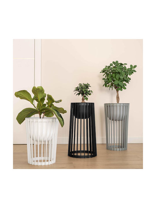 Standing Flower Pot Stand Loft Double-sided Black 53.5 Cm + Insert Standing Flower Pot Stand Loft Double-sided Black 53.5 Cm + Insert