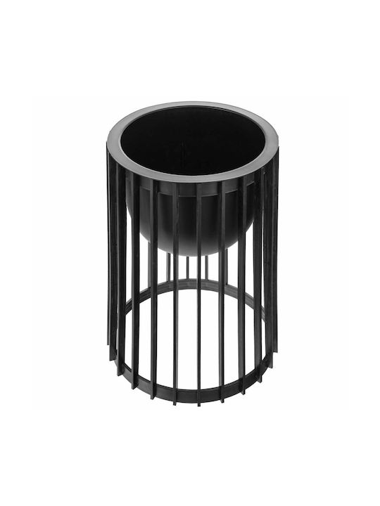 Suport Ghiveci De Flori În Picioare Loft Dublu Față Negru 53.5 Cm + Inserție