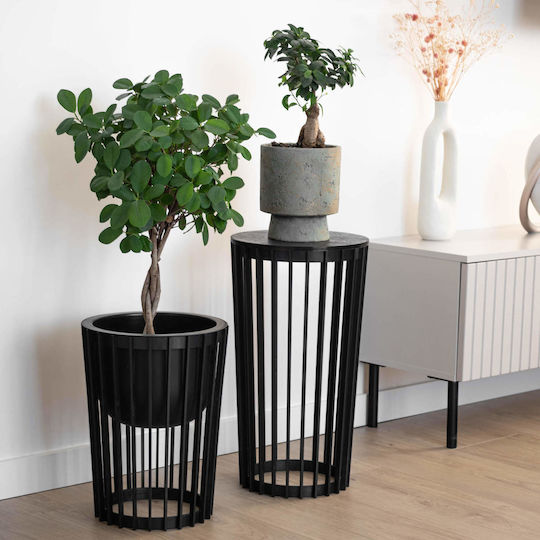 Insert Pot Flower Stands Loft Round Black 29 Cm