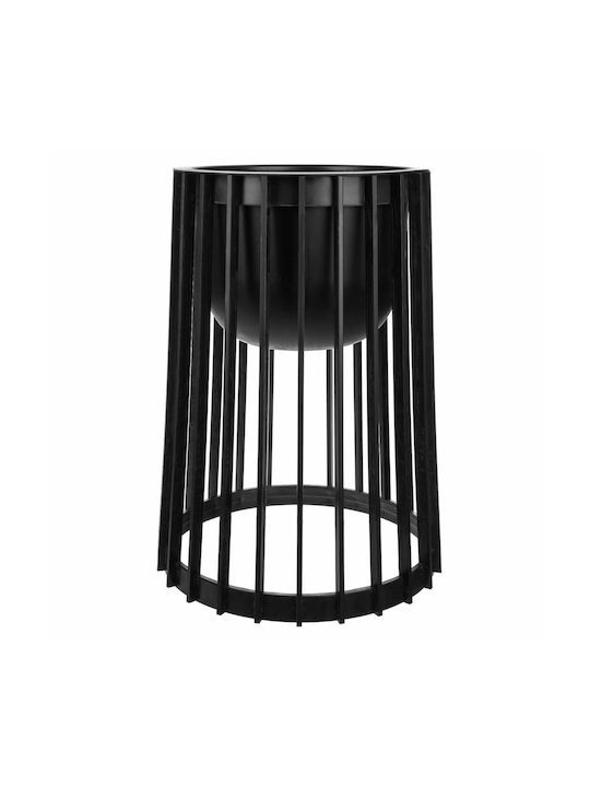 Suport Ghiveci De Flori În Picioare Loft Dublu Față Negru 53.5 Cm + Inserție