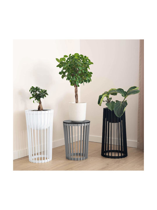 Suport Ghiveci De Flori În Picioare Loft Dublu Față Negru 53.5 Cm + Inserție