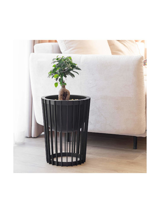 Insert Pot Flower Stands Loft Round Black 29 Cm