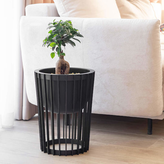 Insert Pot Flower Stands Loft Round Black 29 Cm