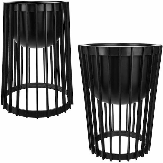 Standing Flower Stand Loft Double-sided Black 39.5 Cm + 2x Insert