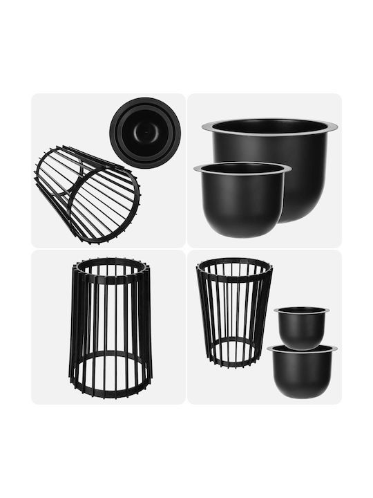 Standing Flower Stand Loft Double-sided Black 39.5 Cm + 2x Insert