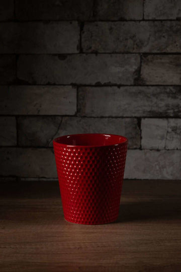 Red Ceramic Decorative Plant Pot 13/14cm Red Ceramic Decorative Plant Pot 13/14cm