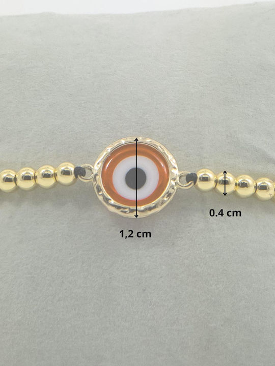 Women's Macrame Bracelet with Eye Design Made of Brass 13cm