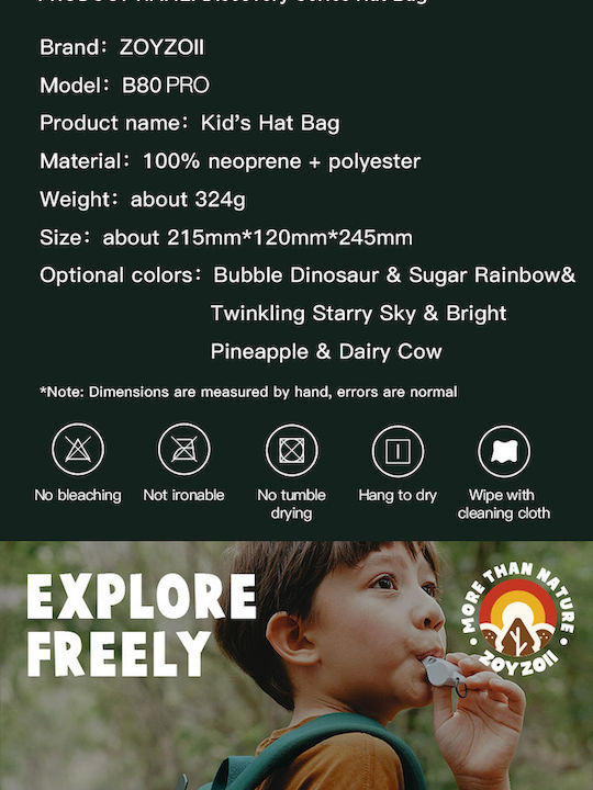 zoy zoii Kinder Tasche Rucksack Grüne 24,5x21,5x12cm