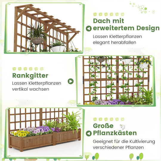 Costway Planter Box Din Lemn Maro Costway Planter Box Din Lemn Maro