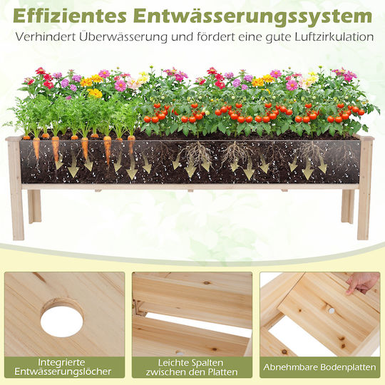Costway Wooden Planter Box 51.5x43.5x19cm