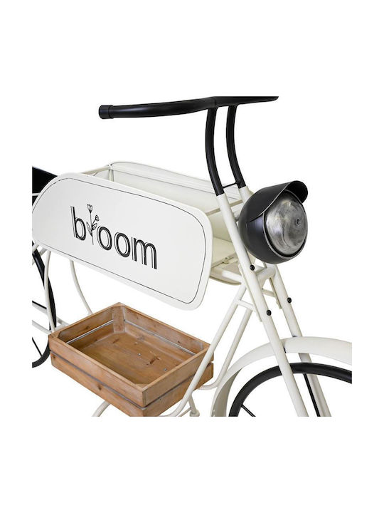 Μεταλλικο Διακοσμητικο Retro Μοτοσυκλετα Fylliana Bloom Λευκο-μαυρο Χρωμα 188x57x103εκ
