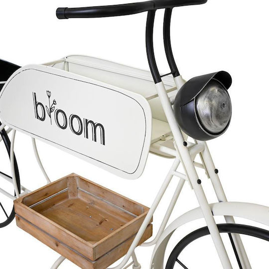 Metallic Retro Motorcycle Decorative Fylliana Bloom White-Black Color 188x57x103cm