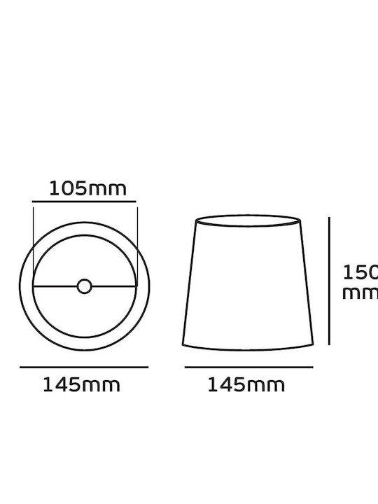 VK Lighting Коничен Абажур Бял с диаметър 14.5см
