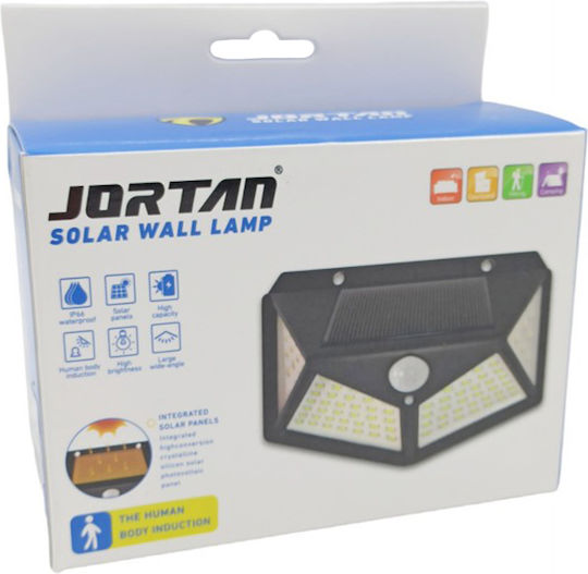 Jortan Jortan Wall Mounted Solar Light Cold White 6500K with Motion Sensor IP66 14cmx5cmx10cmcm